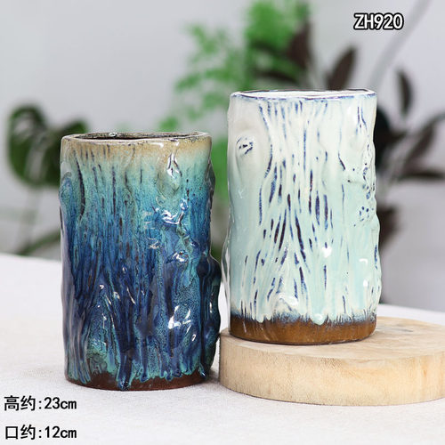 简约圆口老桩盆组合复古花盆清仓