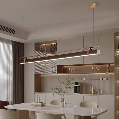 意式极简轻奢一字长条餐厅吊灯