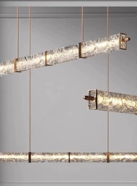 意式轻奢餐厅吊灯现代简约设计师高端吧台灯创意个性玻璃长条灯具