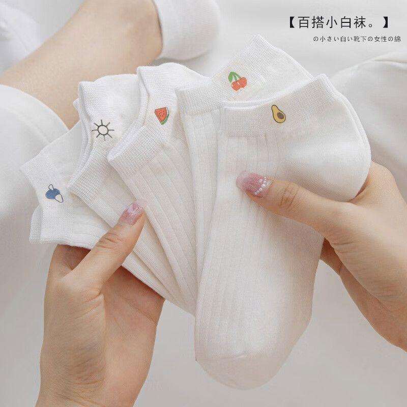 白色袜子女短袜春秋日系可爱纯棉矮腰学生低筒船袜夏天白袜ins潮