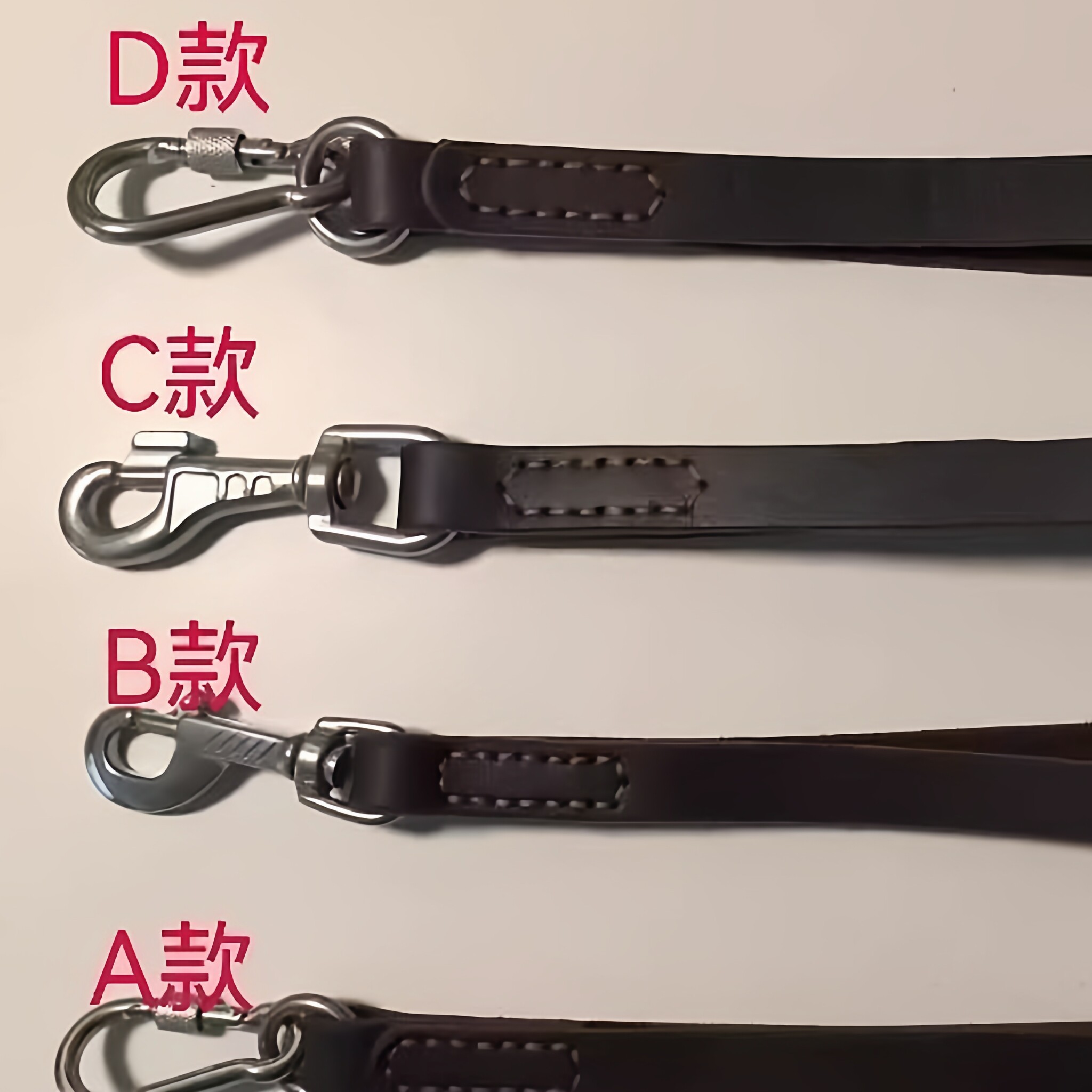 33公分牛皮一步牵中大型犬遛狗牵引带马犬金毛训练随行牵训狗绳子