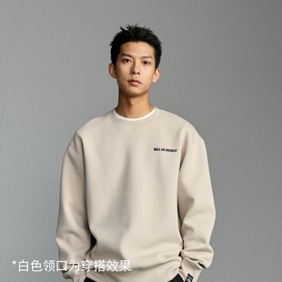 意志驱动潮牌热爱认证圆领卫衣美式 空气层宽松上衣 重磅男女同款