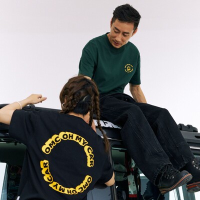 OMC圆环Slogan短袖T恤设计感美式简约潮牌宽松T恤粤爱车