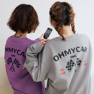 OMC潮牌O仔车聚召集长袖 T恤赛车文化T恤重磅面料男女同款