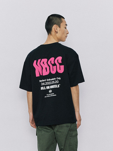 WOW意志驱动夏季【NBCC认证T恤】美式字母印花短袖男女宽松国潮T