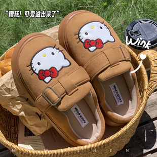 2025新款正版卡通棉拖鞋女冬季室内家居加绒保暖防滑耐磨棉鞋女