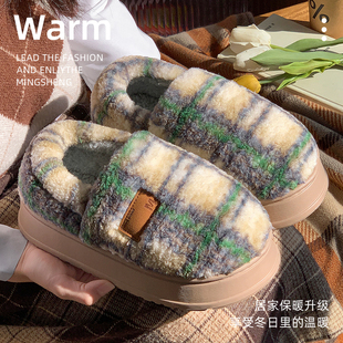 厚底包跟棉拖鞋女2025新款冬季保暖室内居家防滑软底时尚外穿棉鞋