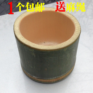 竹花盆架个性创意毛竹筒花盆器多肉植物吊盆花瓶花桶纯手工原生态