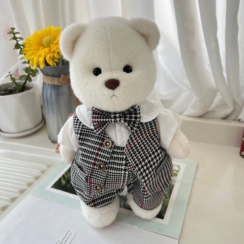 30cm中号莉娜关节熊衣服西服婚纱款着替结婚泰迪熊衣服情侣套装
