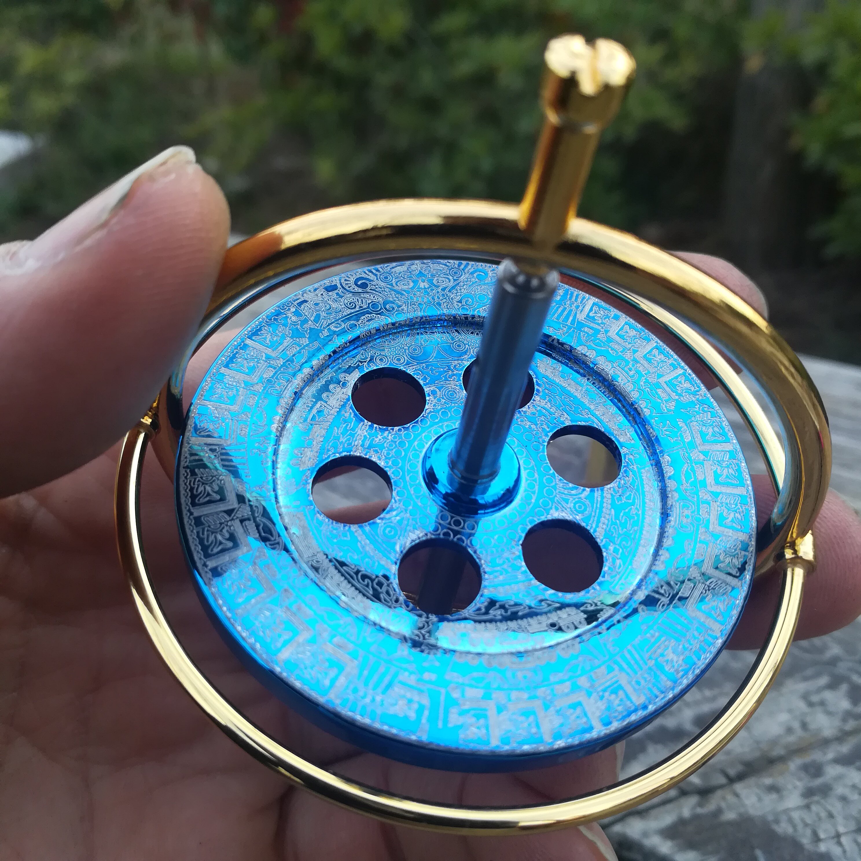 金属机械陀螺仪玩具反重力平衡gyroscope吉祥纹无聊减压科技礼品