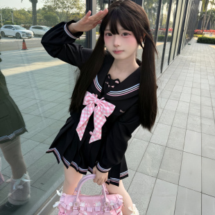收腰水手服制服套装 忘刊jk制服原创正版 日系多巴胺 黑巧萌莓