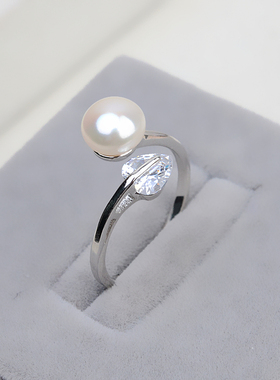 活口戒指心形纯银送礼时尚百搭