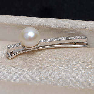 天然淡水真珍珠s925纯银发夹复古头饰发饰潮款小清新简约百搭银饰