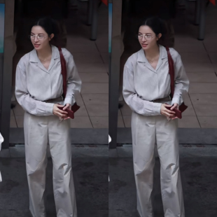 【清冷疏离】灰色条纹古巴领长袖免烫衬衫女文艺干净气质松弛感春