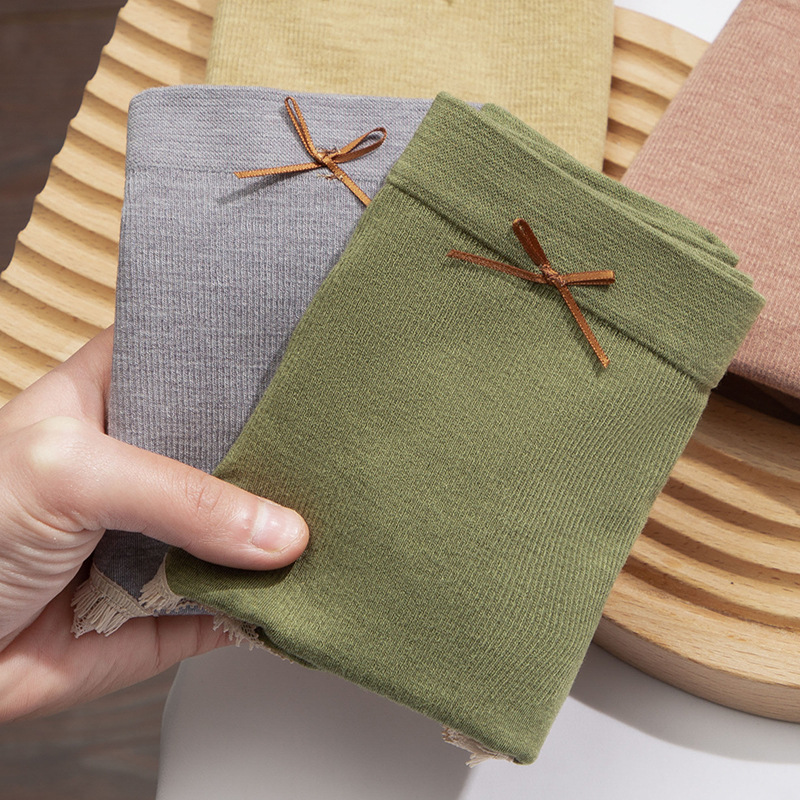 8年老店 【独立装】无痕内裤蕾丝撞色中腰舒适日系女士三角裤透气