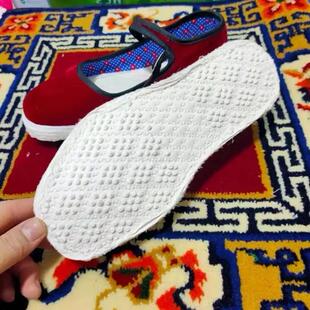 纯手工千层底布鞋女丝绒鞋面棉布麻绳手纳鞋底传统工艺透气布底鞋