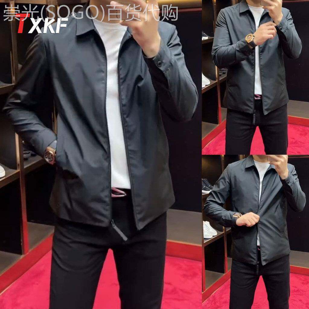 行政夹克外套男士2025新款春秋冬季欧货加厚商务休闲翻领棉服男款