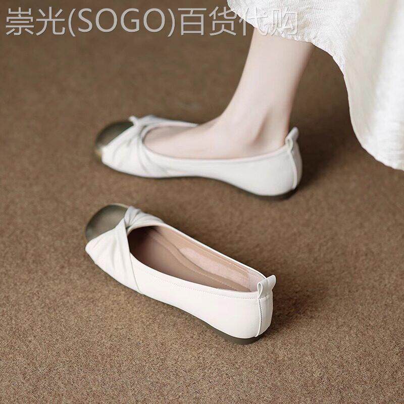 真皮法式平底浅口单鞋女2025夏季新款软底温柔风不累脚气质豆豆鞋