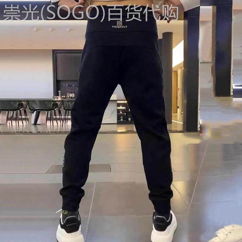 高端纯棉束脚卫裤男士春秋冬季2025新款潮牌修身运动休闲裤子男款