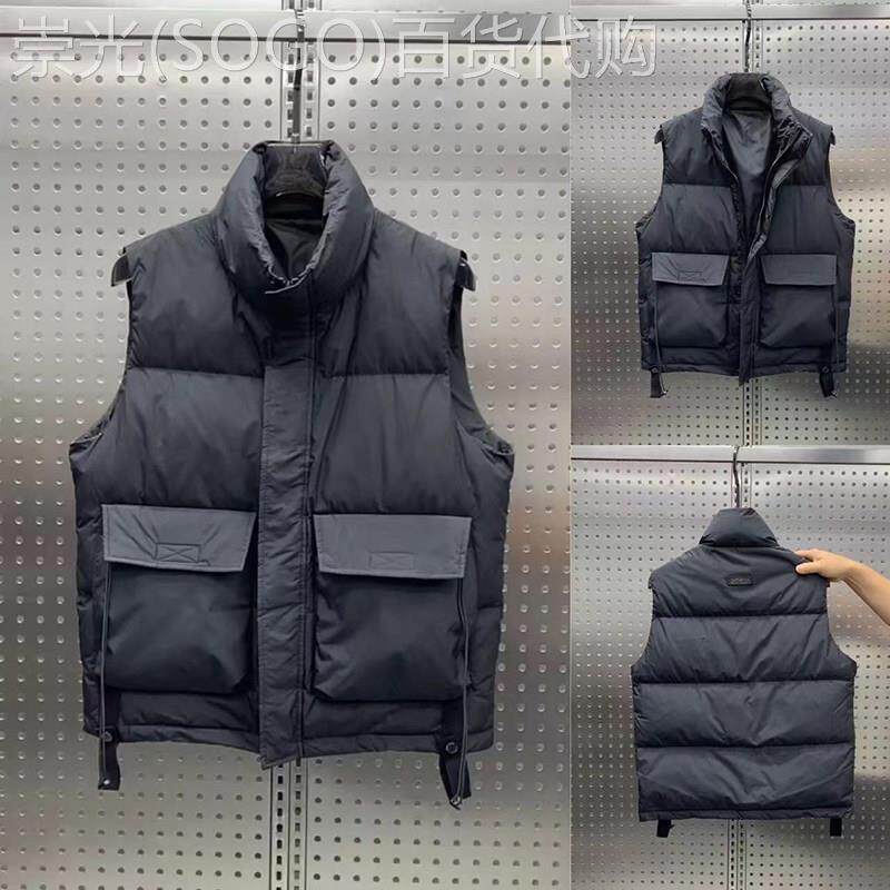 高端羽绒马甲男2025冬季新款工装白鸭绒背心宽松休闲外套加厚坎肩