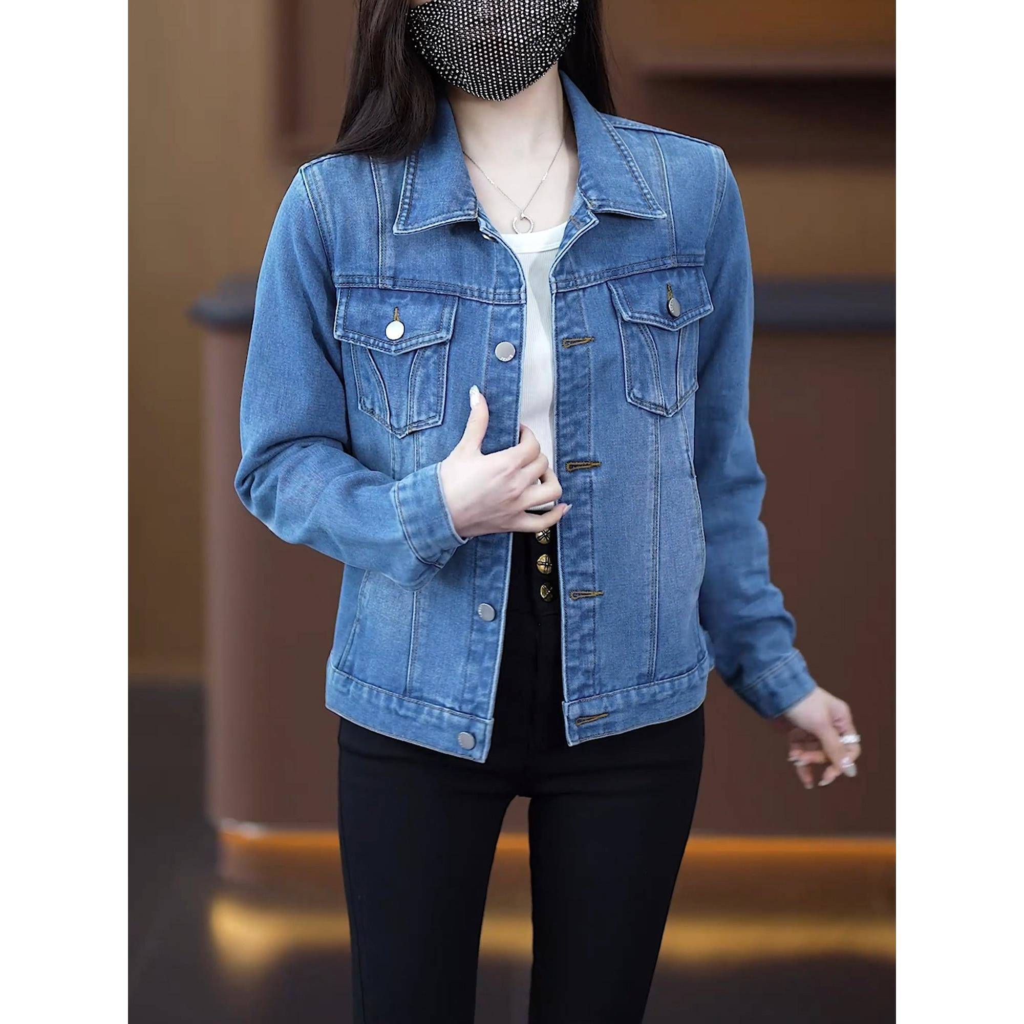 潮牌CVY牛仔外套女短款2025春秋款韩版百搭休闲修身显瘦夹克上衣
