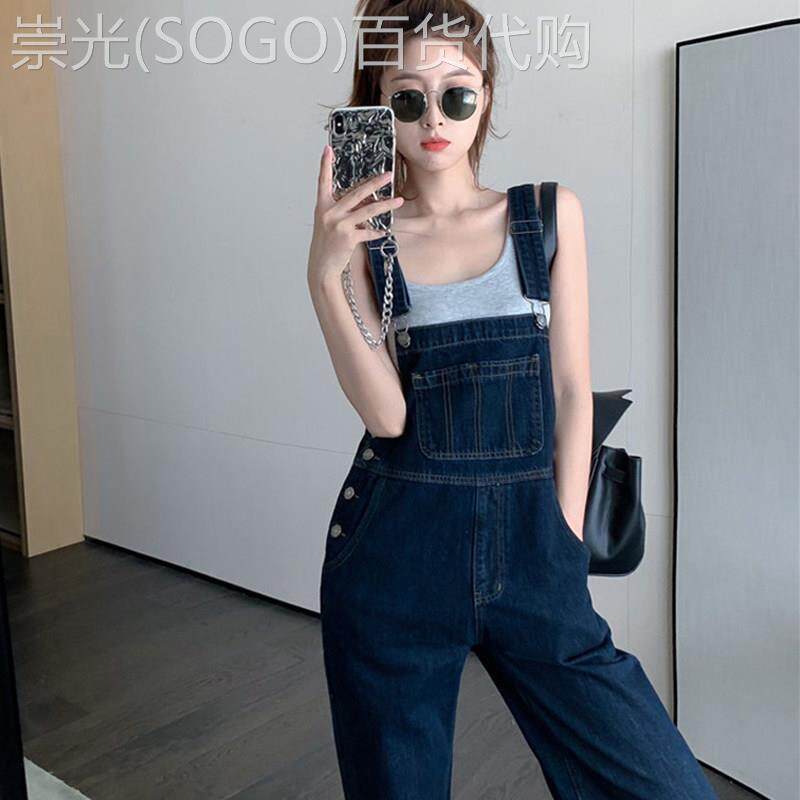 网红牛仔背带裤女高腰夏季2026新款洋气减龄显瘦吊带直筒阔腿裤子