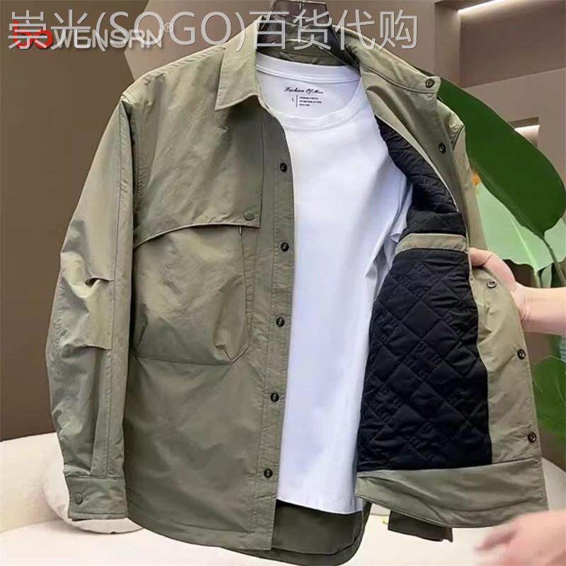 潮牌工装棉服外套男士2025新款秋冬季高级感痞帅翻领加厚夹克男款