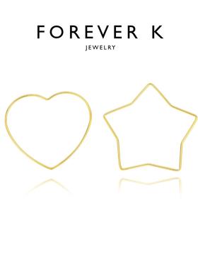 FK心星相印异形手镯小众高级感精致意大利手工轻奢18k金