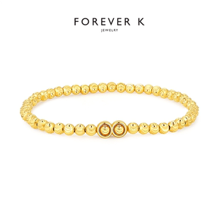 FK法诗卡弹性月亮珠手链意大利手工轻奢珠宝18K包金包银