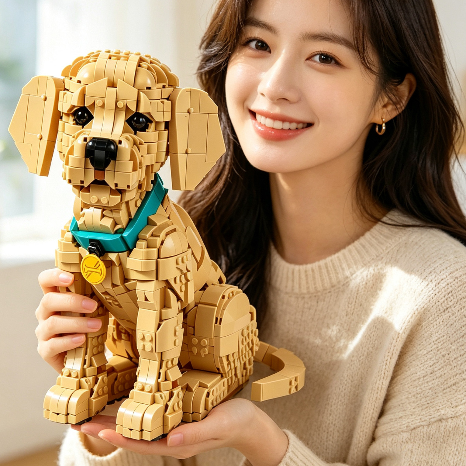 2026新款金毛幼犬小狗积木拼装男孩子益智12岁以上儿童玩具11384