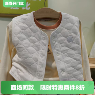 拉比婴儿马甲2025秋冬新款 宝宝保暖坎肩背心夹棉小马夹家居纯棉