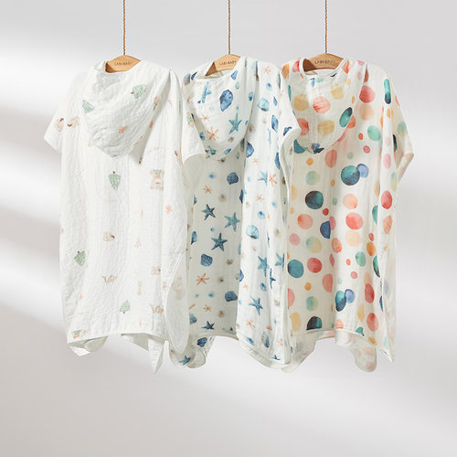 拉比浴袍儿童连帽浴巾