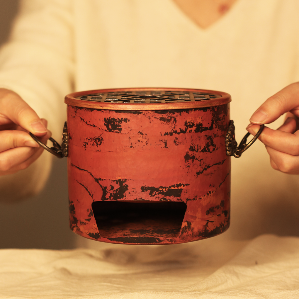 大号纯紫铜炭炉炭火炉炭炉温茶炉煮茶炭火户外 手工围炉茶炉