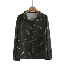 专柜699元【S】高端品牌女时尚气质立领珍珠多粒扣碎花长袖衬衫