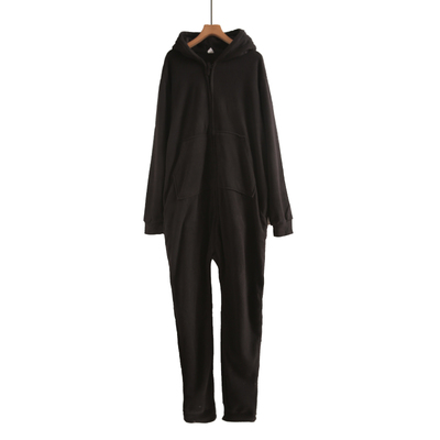 连体珊瑚绒睡衣男士秋冬季款加厚加绒保暖加大码拉链法兰绒家居服