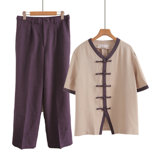 短袖 太极服男女轻薄棉麻武术练功晨练太极拳服装 新品 25年春夏秋季