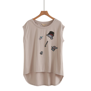 立体装饰夏季新品无袖背心女宽松显瘦大码百搭打底ins运动上衣潮