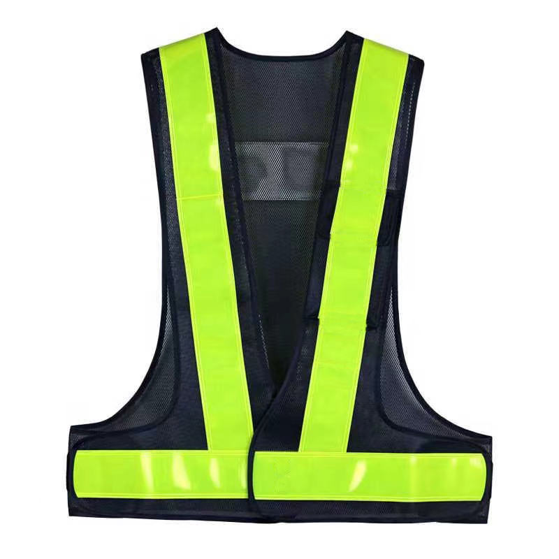 日单尾货反光背心网布透气反光马甲反光衣外卖反光马甲V型背心