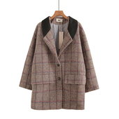 英伦风复古格子毛呢外套女2025秋冬新款 宽松显瘦洋气小个子呢大衣