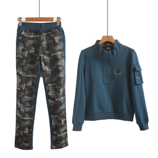 两件套 洋气减龄卫衣纯棉裤 半拉链针织休闲运动套装 女春秋2025新款