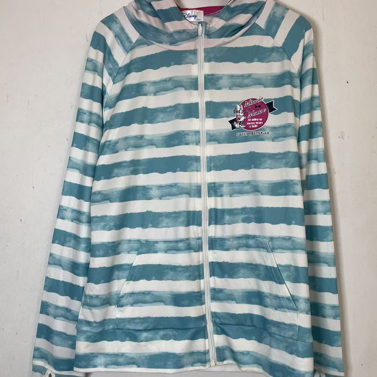 大码女装拉链连帽卫衣女早秋条纹字母印花微胖mm外套上衣潮