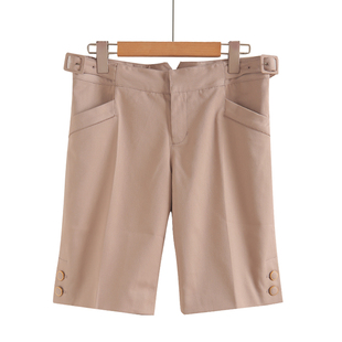 中裤 子 春秋米色黑色休闲百搭通勤中性日系靴裤