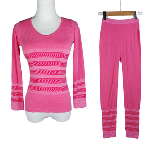 大红本命上衣 贴身塑身打底裤 女士无缝美体紧身内衣套装 秋衣秋裤