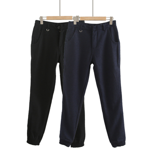 女2025秋冬新款 哈伦萝卜裤 加厚长裤 裤 休闲工装 毛呢纯色小脚裤