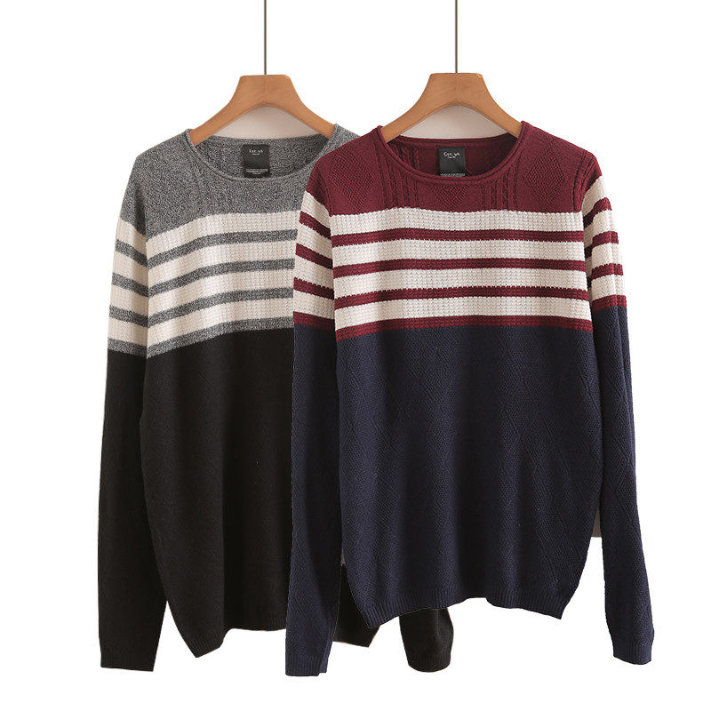 春秋情侣款毛衣圆领韩版修身休闲打底长袖针织衫秋季男装上衣服女