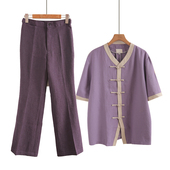 太极服男女轻薄棉麻武术练功晨练太极拳服装 新品 短袖 25年春夏秋季