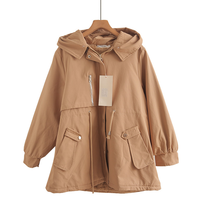 冬季保暖派克服大码羽绒棉服女新款百搭棉衣外套潮收腰大毛领棉袄