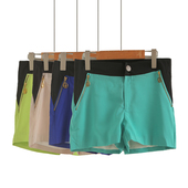 时尚 设计感拼接短裤 韩版 2025年夏季 热裤 女装 百搭阔腿裤 潮 新品