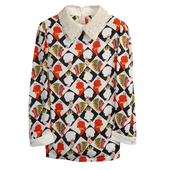 时尚 2025春秋新款 雪纺长袖 印花衬衫 百搭宽松舒适上衣 气质百搭长袖