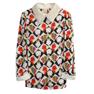 时尚 2025春秋新款 雪纺长袖 印花衬衫 百搭宽松舒适上衣 气质百搭长袖